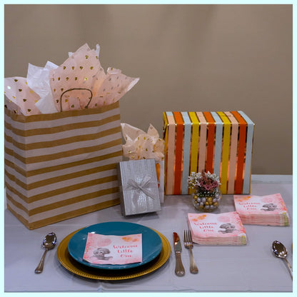 75-Pack Baby Shower Party Napkins Baby Girl Baby Pink Disposable