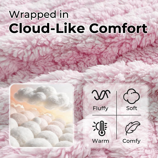 Womens Hooded Plush Short Bathrobe, Ultra Soft Jacquard Fluffy Robe