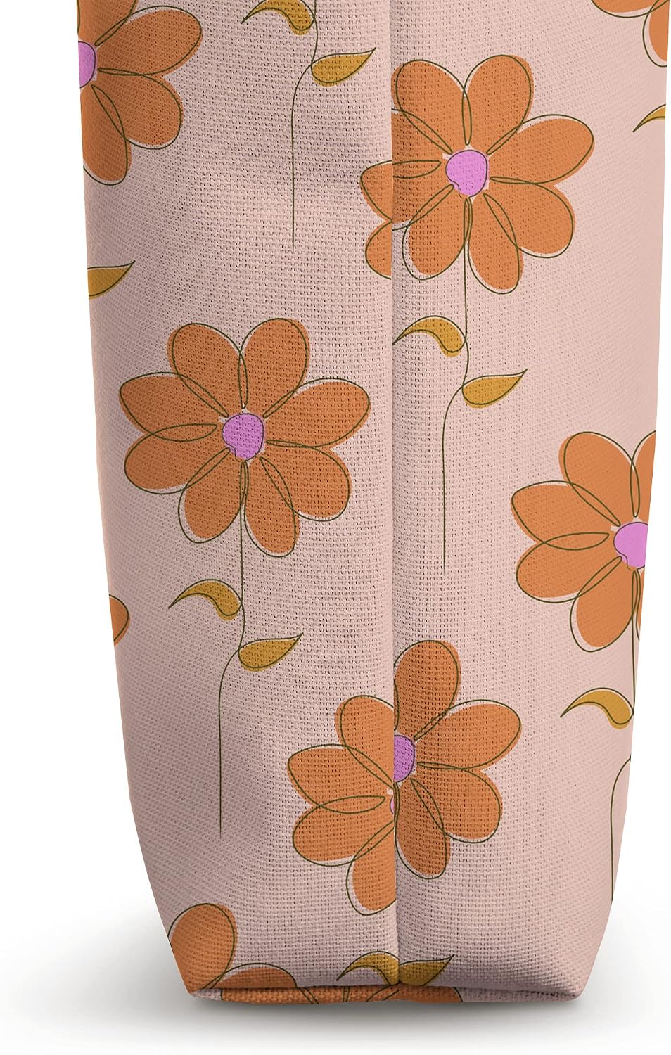 Cute Boho Botanical Flower Pattern Pastel Orange Peach Pink Tote Bag