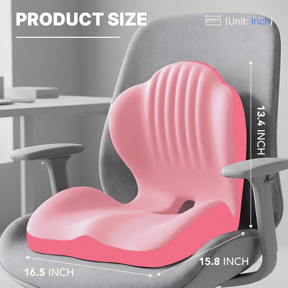 CHANCEE Ergonomic Seat Cushion with L-Shaped Design for Office Chair (Pink)
