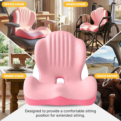 CHANCEE Ergonomic Seat Cushion with L-Shaped Design for Office Chair (Pink)