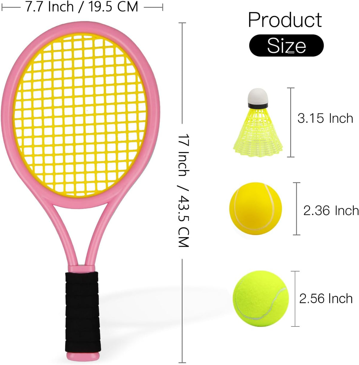 17 Inches Kid Tennis Racket Set for Children Indoor Outdoor Sports Play