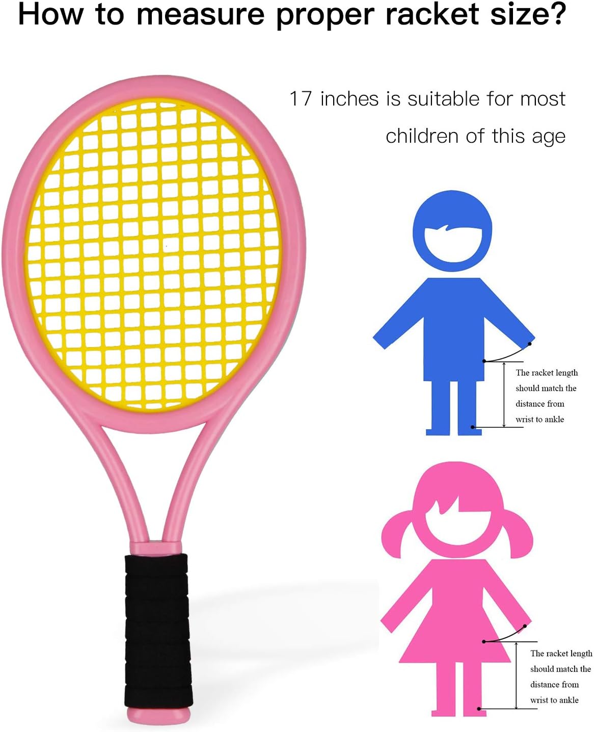 17 Inches Kid Tennis Racket Set for Children Indoor Outdoor Sports Play