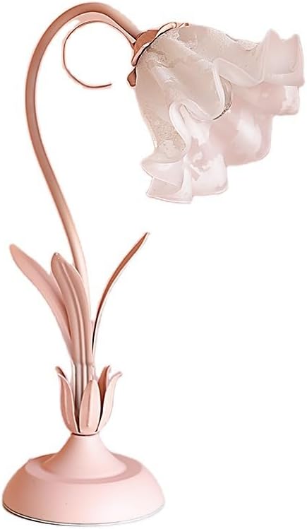 Pink Victorian Style Lamp Romantic E27 Elegant LED Desk Lamp Nightstand Light Table Lamp Pink Flower Light Decor European Pastoral Night Stand Lamp