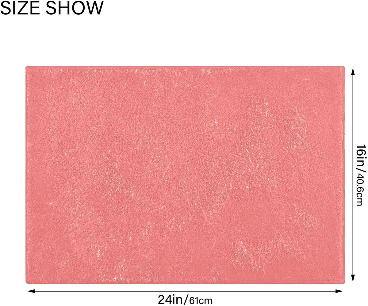 Plain Pink Solid Color Bathroom Rugs, Non Slip Dry Quickly Bath Mat, Absorbent Soft Bath Rugs for Bathroom, Toilet and Shower Floor