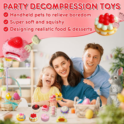Taba Squishy 10Pack, Ultra-Realistic Dessert Cookies & Cake Squeeze Toys FuFu Sticky squishies Food Texture Stress Relief Sensory Gift for Kids, Teens Party Favors, Birthday Gift,Graduation Gifts