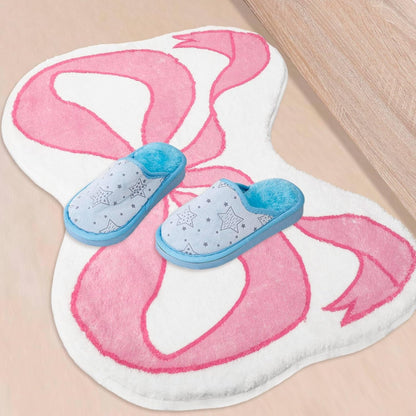Bow Rug Mat Pink Coquette Bowknot Bathmat 20 x 30 Inch Bathroom Mat for Room Decoration Kitchen Living Room