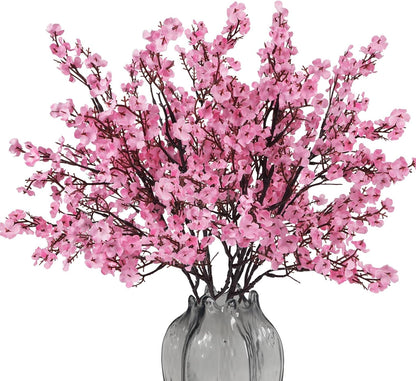 6Pcs Pink Babys Breath Artificial Flowers Real Touch Pink Fake Flowers