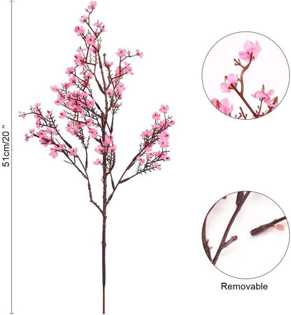 6Pcs Pink Babys Breath Artificial Flowers Real Touch Pink Fake Flowers
