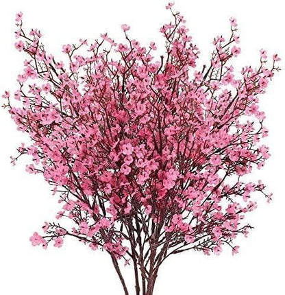6Pcs Pink Babys Breath Artificial Flowers Real Touch Pink Fake Flowers
