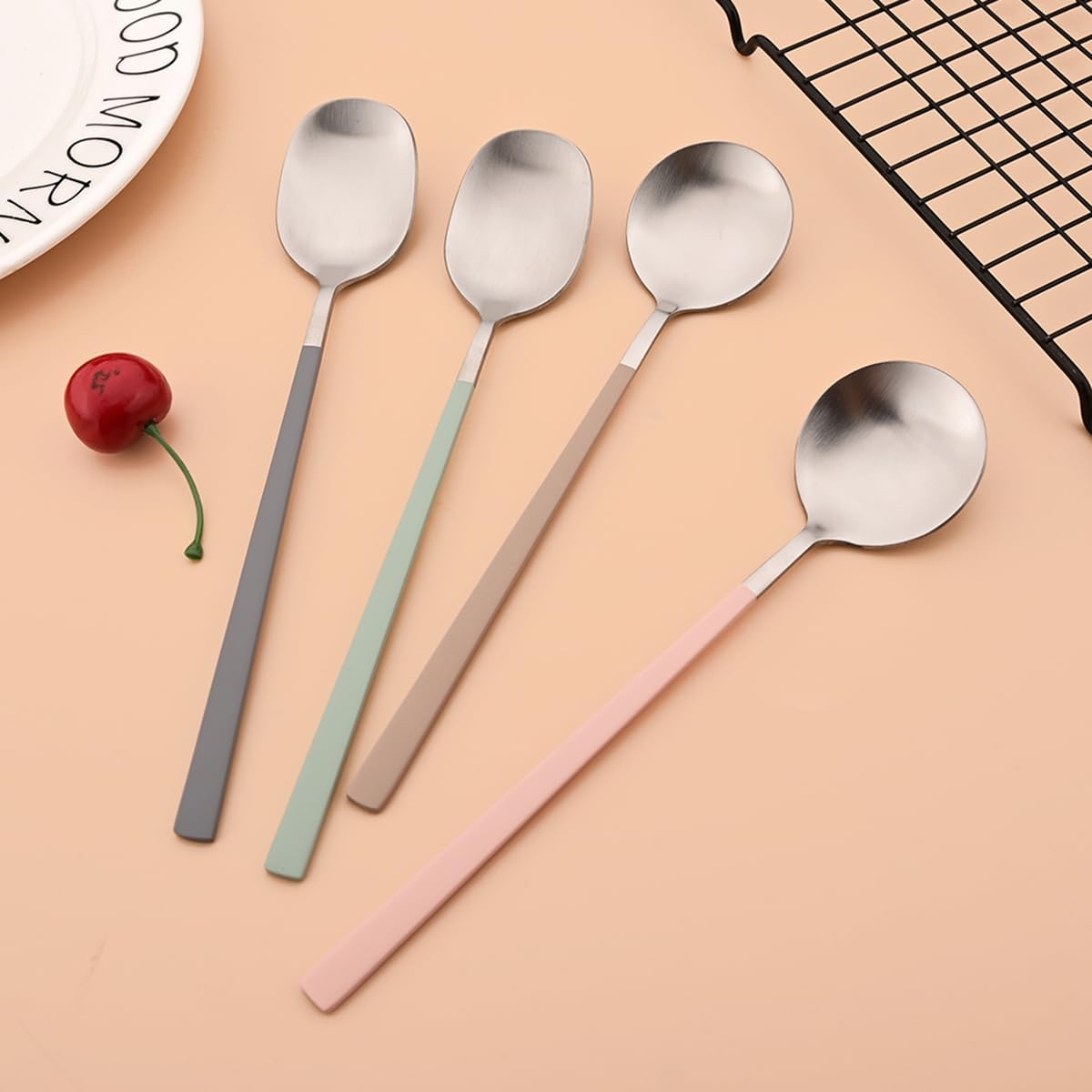Pink Stainless Steel Korean-style Spoon and Chopsticks Set Service for 3. 6-Piece Reusable Stainless Steel Spoon Chopsticks Set for Home Hotel