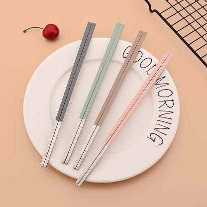 Pink Stainless Steel Korean-style Spoon and Chopsticks Set Service for 3. 6-Piece Reusable Stainless Steel Spoon Chopsticks Set for Home Hotel