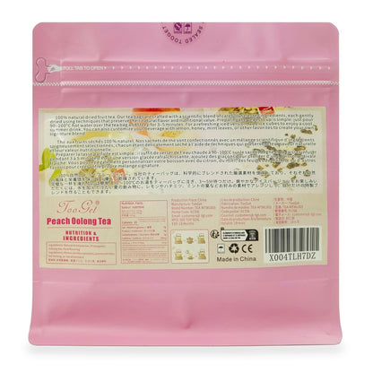 Peach Oolong Tea Bags Pure Natural Dried Peaches Apples Oolong Herbal Teas, Mixed Fruit Loose Leaf Tea Refreshing Fruit Cold and Hot Teabags No Gluten, Vegan - 3.7 oz (3.5g×30packets)