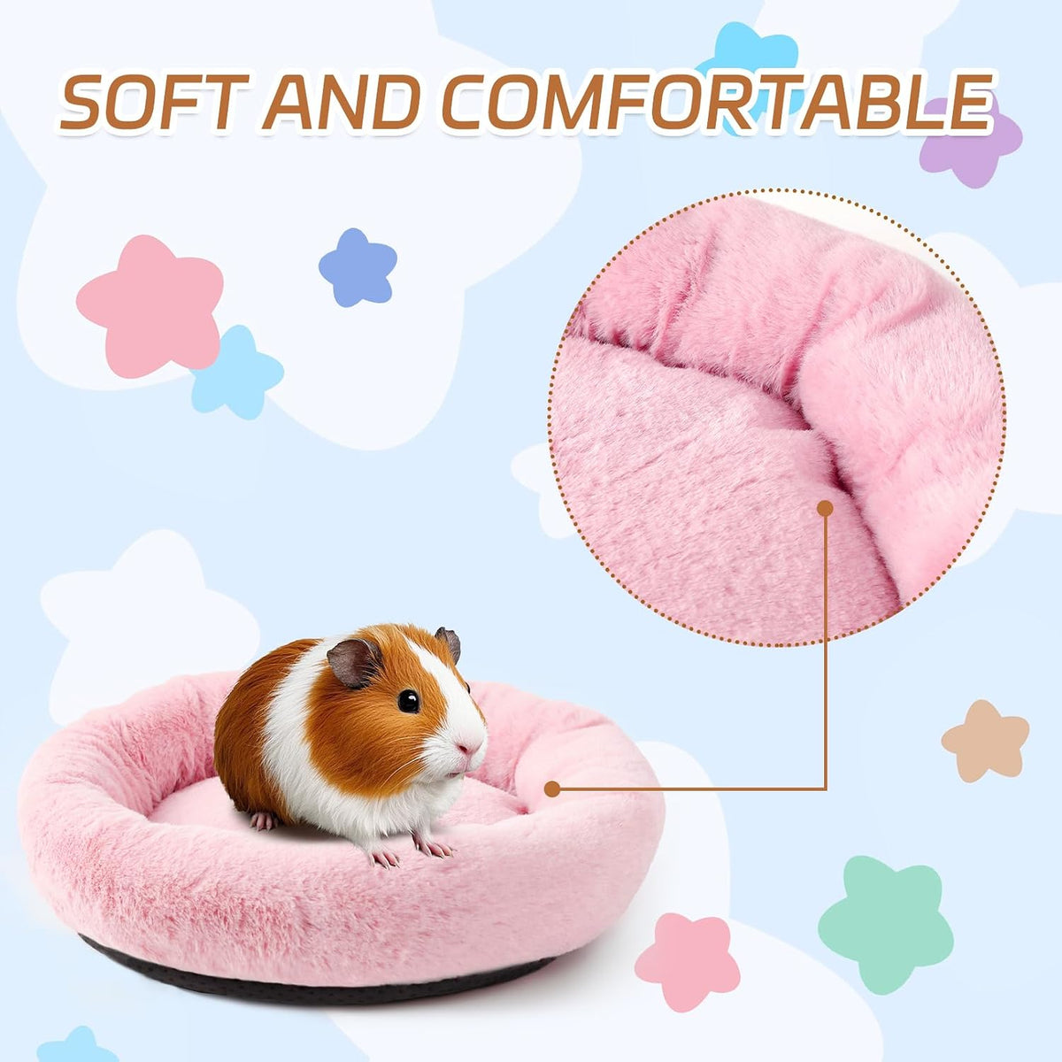 FEBSNOW Guinea Pig Bed, Soft Fleece Hamster Bed for Small Animals