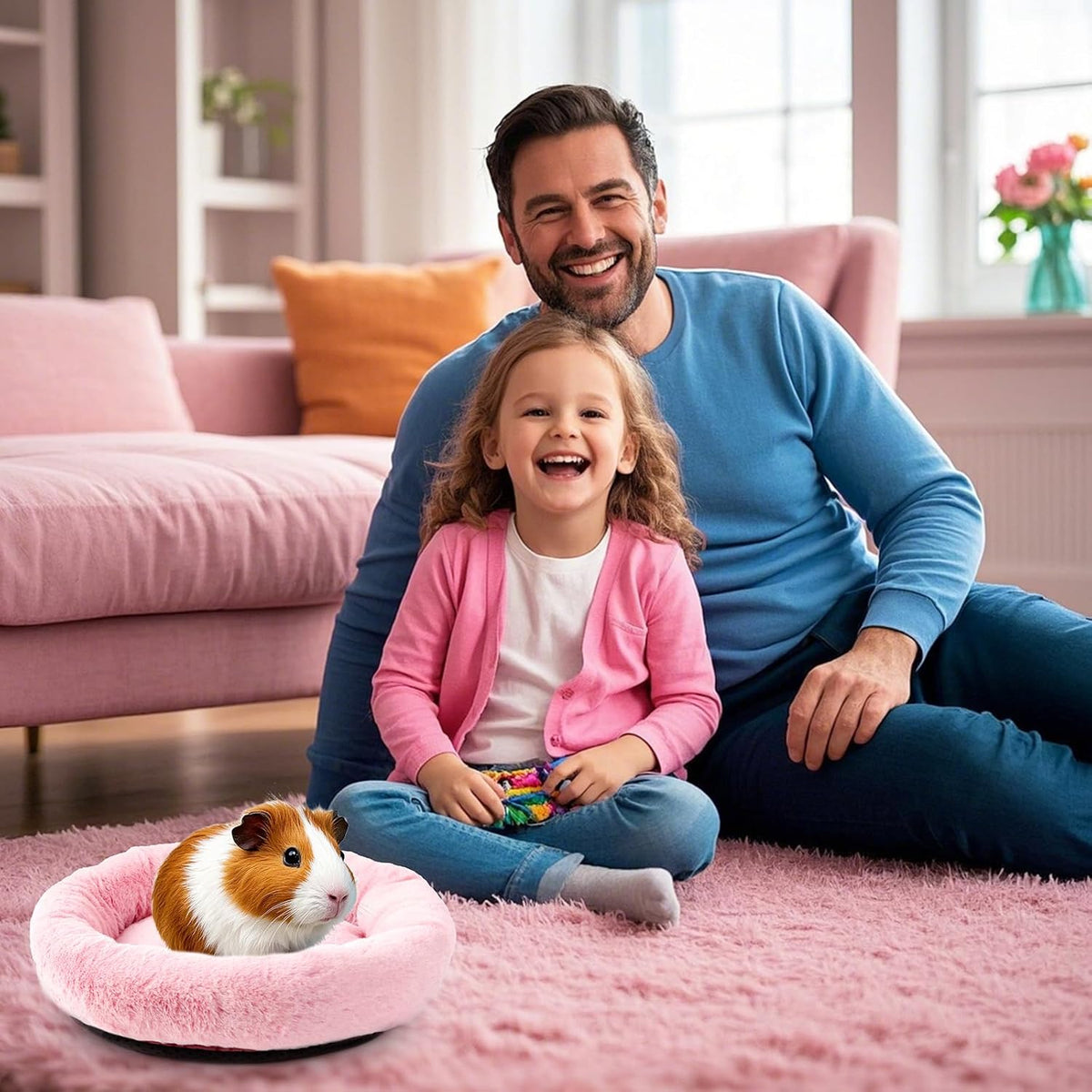 FEBSNOW Guinea Pig Bed, Soft Fleece Hamster Bed for Small Animals