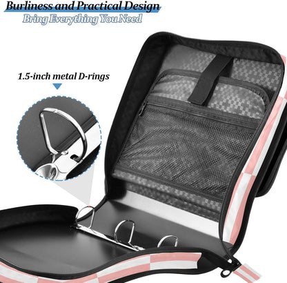 3 Ring Zipper Binder With Shoulder Strap Documents Storage Organizer Animal Dog