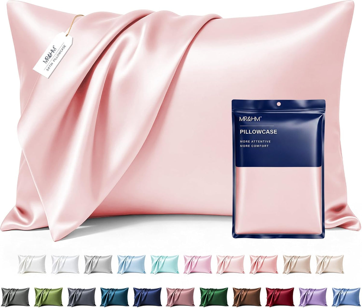Satin Pillowcase 2 Pack, King Size 20"x40", Light Pink