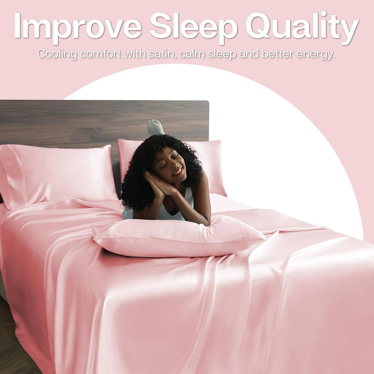 Satin Pillowcase 2 Pack, King Size 20"x40", Light Pink