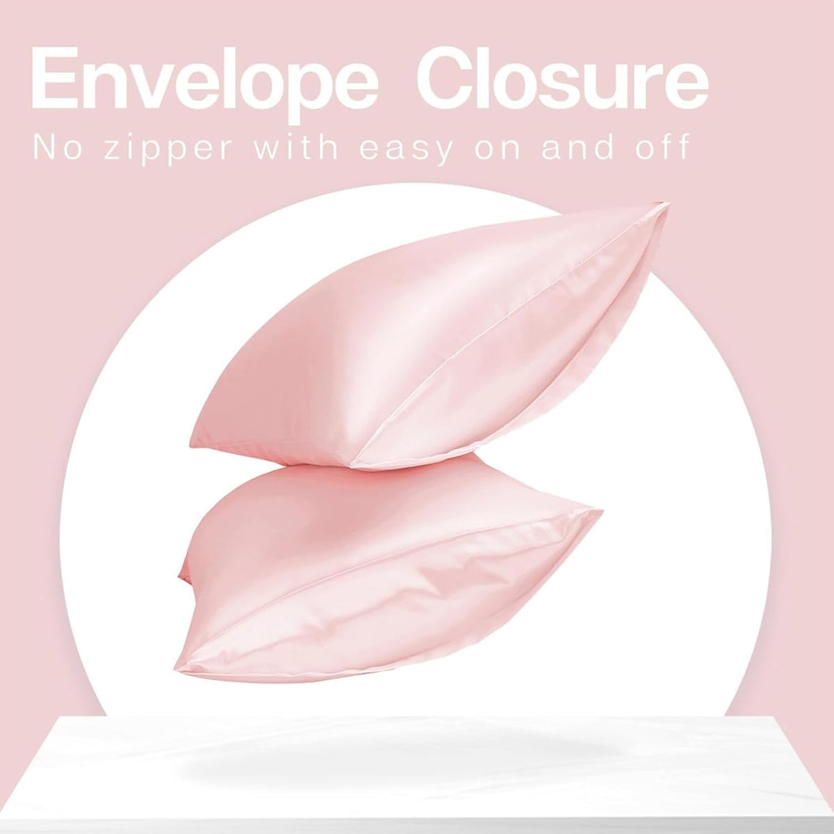 Satin Pillowcase 2 Pack, King Size 20"x40", Light Pink