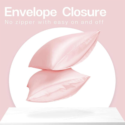 Satin Pillowcase 2 Pack, King Size 20"x40", Light Pink