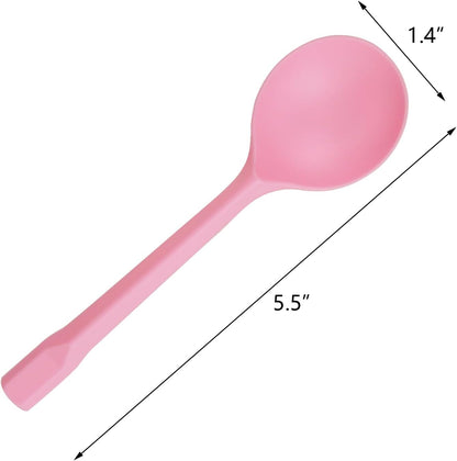 Pack of 100 Pink Extra-Heavy Weight Disposable Plastic Spoons Disposable Flatware Silverware for Soup Dessert Ice Cream Take Out Spoon