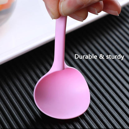 Pack of 100 Pink Extra-Heavy Weight Disposable Plastic Spoons Disposable Flatware Silverware for Soup Dessert Ice Cream Take Out Spoon