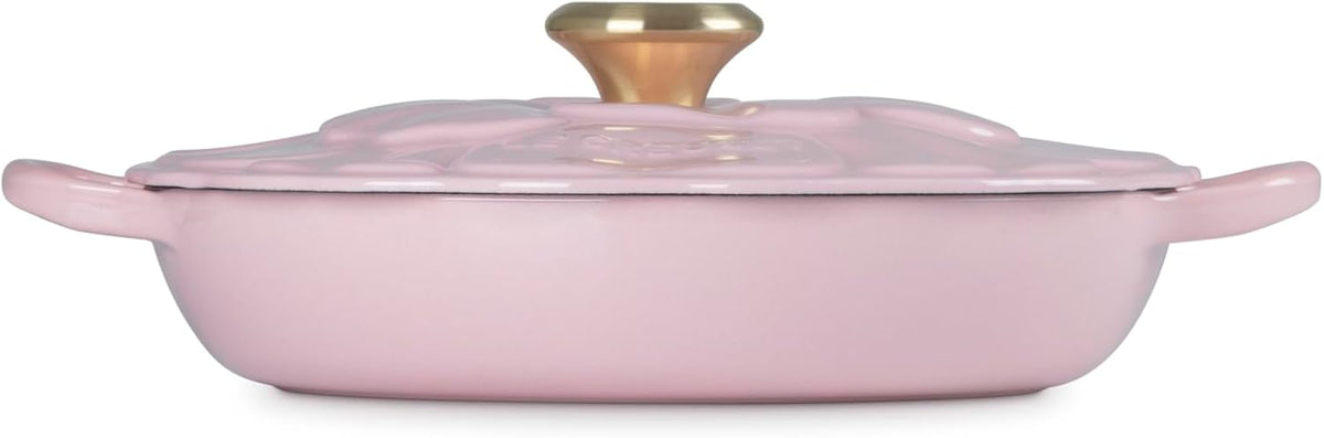 Enameled Cast Iron Petal Braiser, 2.25 qt., Chiffon Pink