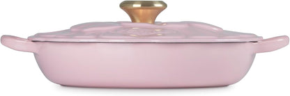Enameled Cast Iron Petal Braiser, 2.25 qt., Chiffon Pink