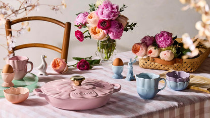 Enameled Cast Iron Petal Braiser, 2.25 qt., Chiffon Pink