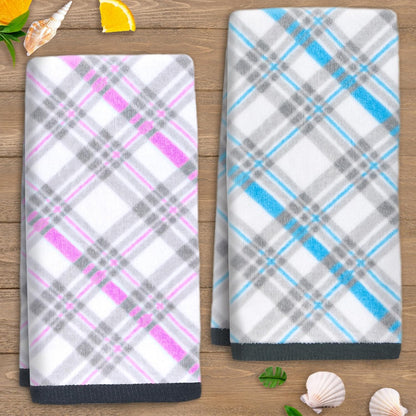 Checkered Hand Towels 2PC 15"x25", 100% Cotton
