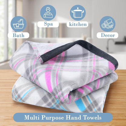 Checkered Hand Towels 2PC 15"x25", 100% Cotton
