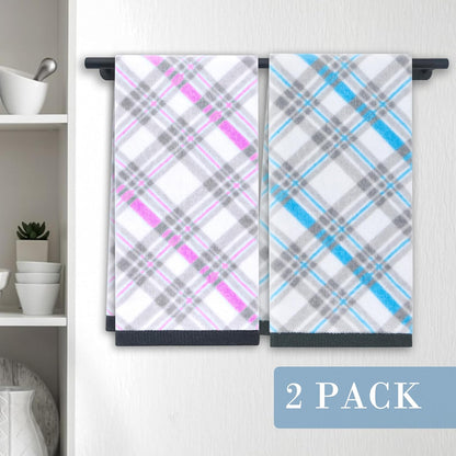 Checkered Hand Towels 2PC 15"x25", 100% Cotton
