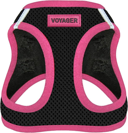 Voyager Step-in Air Dog Vest Harness - Black/Pink Trim, Small
