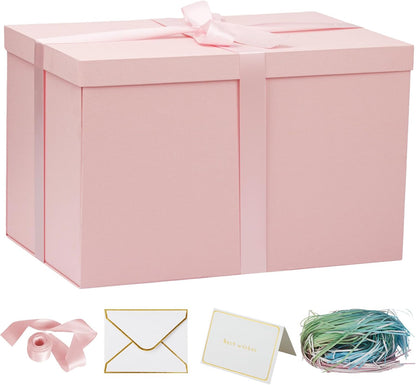 Extra Large Gift Box,17x11x11 Inches Pink Gift Boxes with Lids for Presents,11-inch Deep Gift Box for Wrapping Gifts.Ideal for Birthday,Weddings,Anniversary,Christmas or Business.