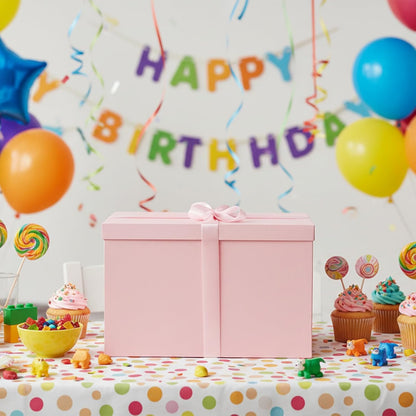 Extra Large Gift Box,17x11x11 Inches Pink Gift Boxes with Lids for Presents,11-inch Deep Gift Box for Wrapping Gifts.Ideal for Birthday,Weddings,Anniversary,Christmas or Business.