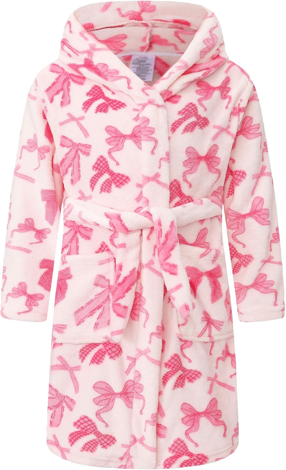 Kids Hooded Bathrobe Girls Soft Plush Hooded Flannel Pajamas Sleepwear Boys Spa Robe