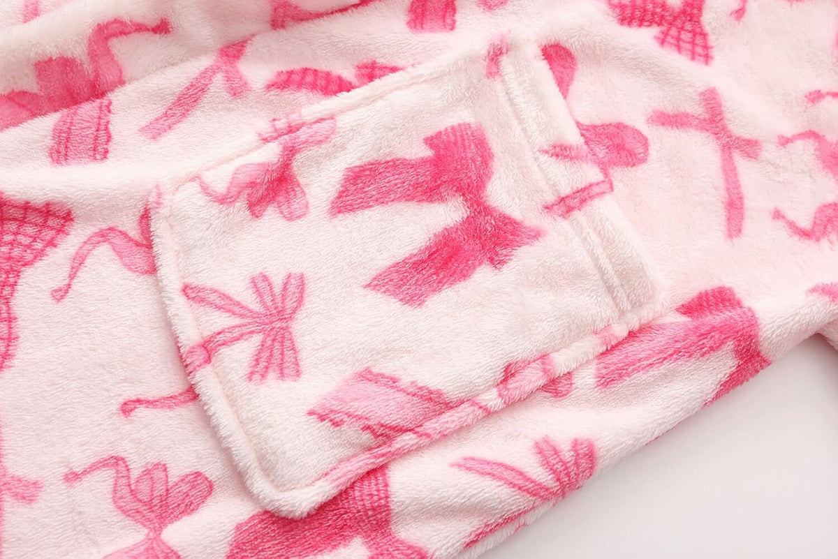 Kids Hooded Bathrobe Girls Soft Plush Hooded Flannel Pajamas Sleepwear Boys Spa Robe