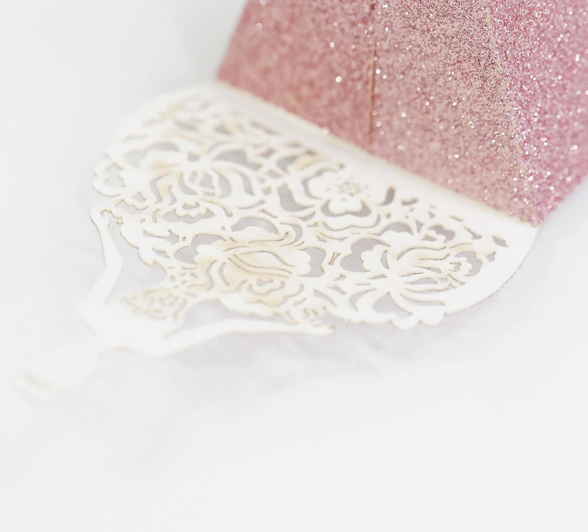 50 Pack Girls Laser Cut Wedding Party Favor Box Candy Bag Chocolate Gift Boxes Bridal Birthday Shower Bomboniere with Ribbons Candy Boxes Glitter Hollow Out Wedding Favor Boxes, Peach