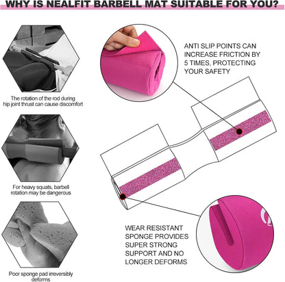 Barbell Pad Squat Pad for Squats—Squat Bar Pad—Great for Weightlifting,Lunges and Hip Thrusts—Foam Sponge Pad—Fit Standard and Olympic Bars Perfectly