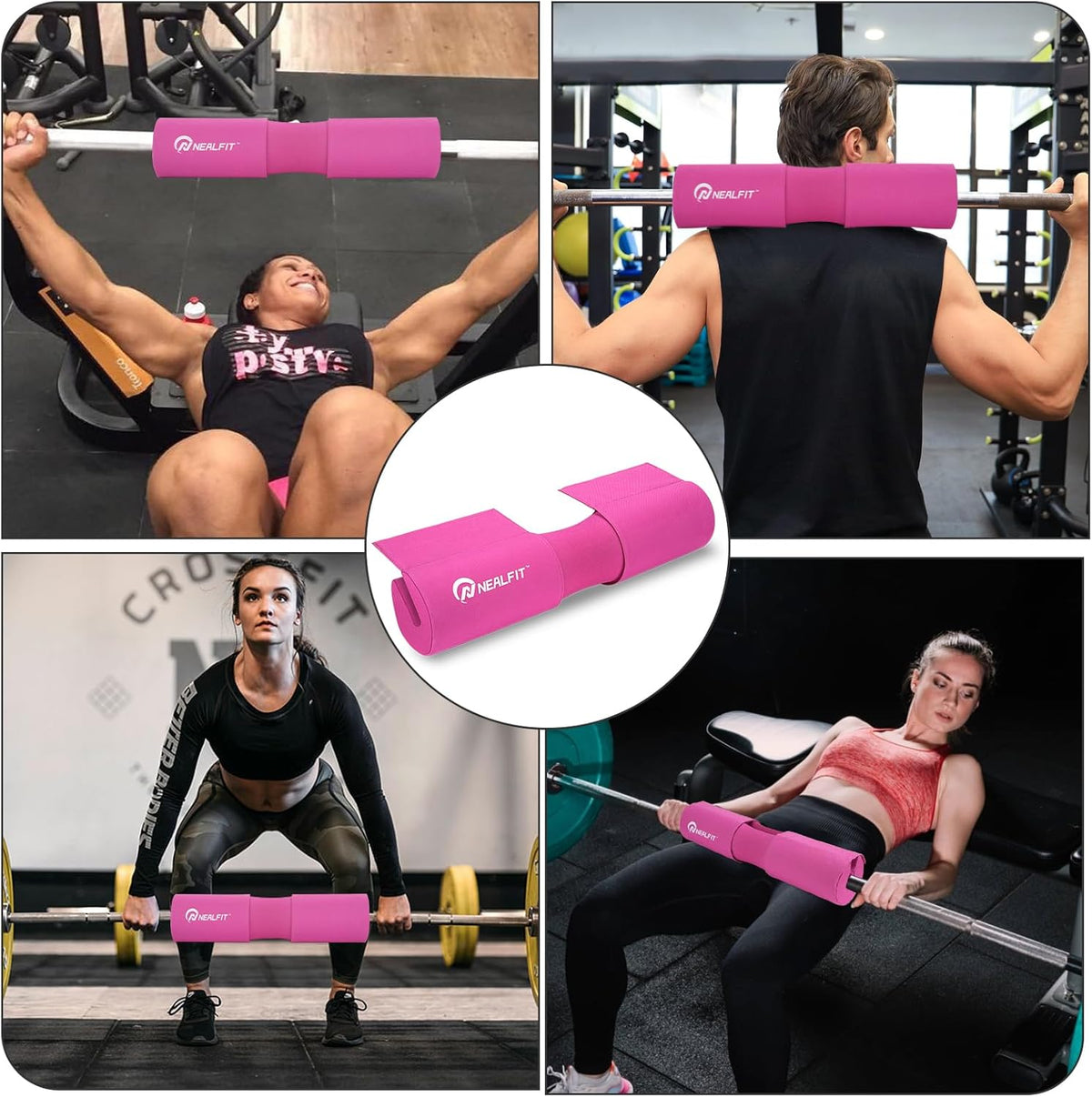 Barbell Pad Squat Pad for Squats—Squat Bar Pad—Great for Weightlifting,Lunges and Hip Thrusts—Foam Sponge Pad—Fit Standard and Olympic Bars Perfectly