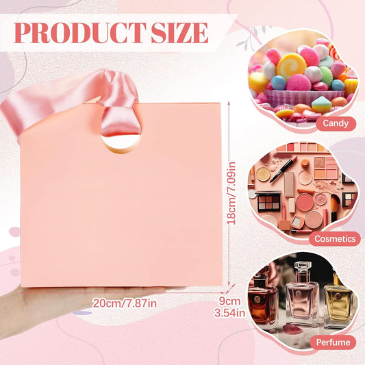 Feifeiya 30 Pcs Small Pink Gift Bags with Ribbon Handles 7.87" x 3.54" x 7.09" Bulk Paper Goodie Bags for Birthday Wedding Bridal Baby Shower Party Favors