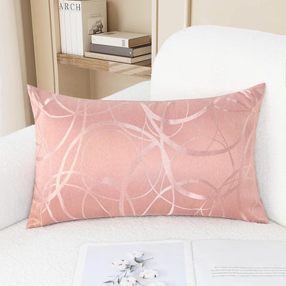 Decorative Couch Throw Pillow Covers 20 X 12 Inches Dusty Pink