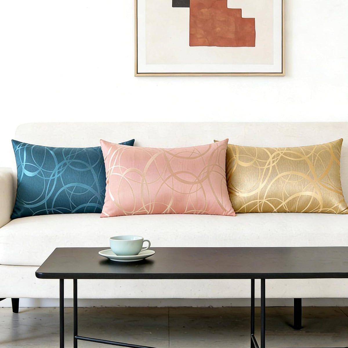Decorative Couch Throw Pillow Covers 20 X 12 Inches Dusty Pink