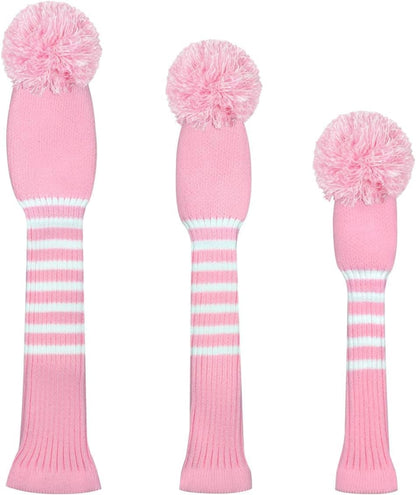 Golf Headcovers for Woods Set of 3 Fits Well Driver(460cc) Fairway Wood and Hybrid(UT),Beautiful and Interesting Patterns