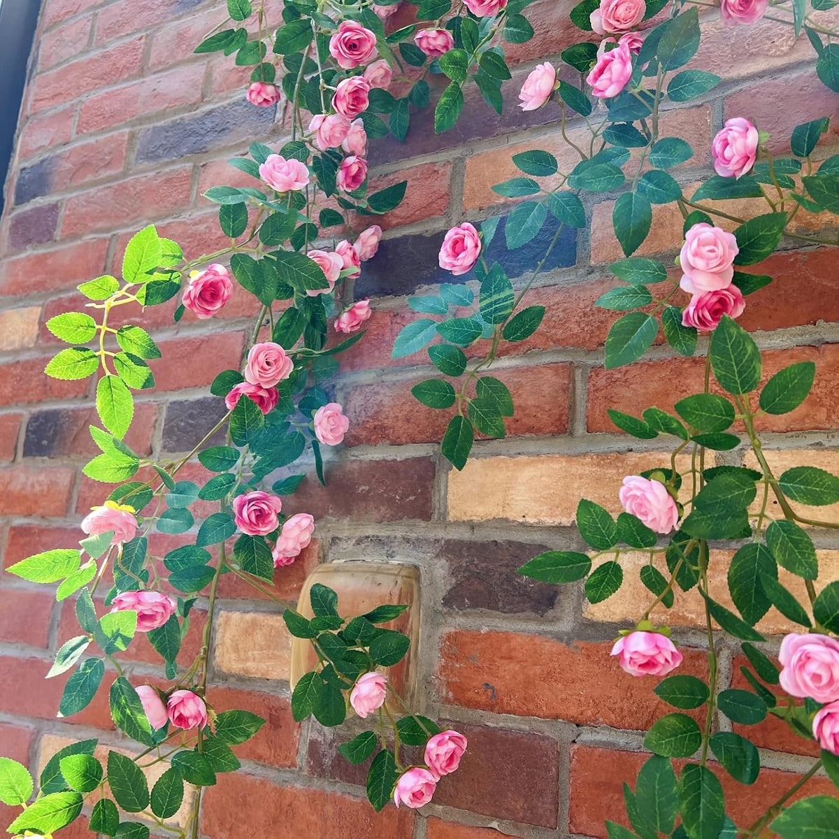 2X 6FT Fake Rose Garland, Flower Garland,Artificial Flower wild Rose Vine