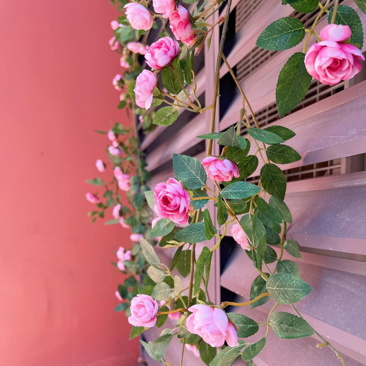 2X 6FT Fake Rose Garland, Flower Garland,Artificial Flower wild Rose Vine