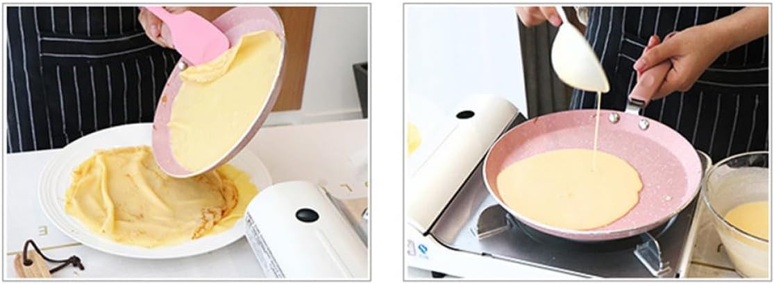 Pink 6-inch Aluminum Non-stick Pancake and Omelet Pan, Induction Compatible Frying Pan for Restaurant and Home Cooking, Lightweight Kitchen Gadget for Eggs and Crepes