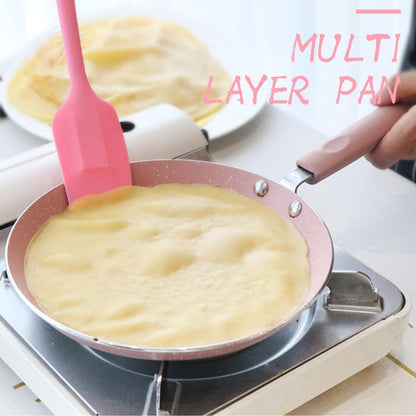 Pink 6-inch Aluminum Non-stick Pancake and Omelet Pan, Induction Compatible Frying Pan for Restaurant and Home Cooking, Lightweight Kitchen Gadget for Eggs and Crepes