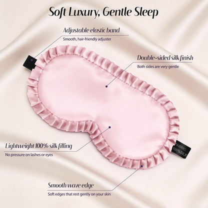 Silk Sleep Mask for Women, 100% Mulberry Silk Eye Mask for Light Blocking