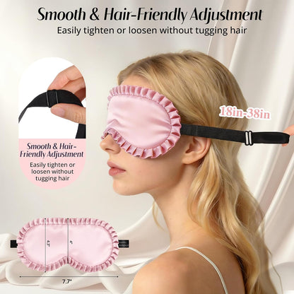 Silk Sleep Mask for Women, 100% Mulberry Silk Eye Mask for Light Blocking